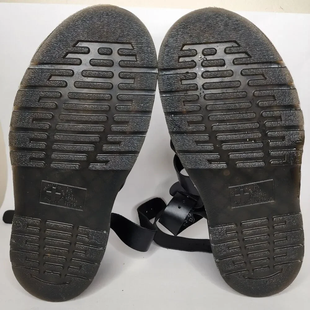 Dr Martens Geraldo Gladiator Sandals Black Leather Mens 10 Womens 11 EUC - Picture 2 of 11